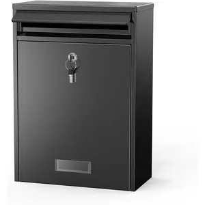 Waterproof Lockable Large Wall-Mounted Outdoor Mailbox with Lock, Three Color Delivery Port Options Available