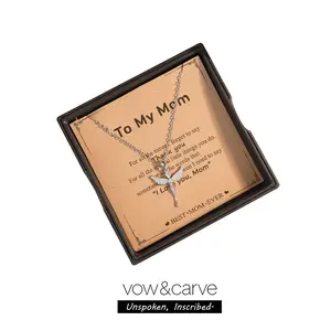 Angel Wings Cross Necklace for Mom, Faith and Love Mother’s Day Gift, Dainty Fashion Jewelry, Gifts for Women, Cute Gifts for Girlfriend, Necklaces for Women