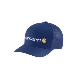 Rugged Flex FItted Canvas Mesh-Back Logo Cap Scout Blue