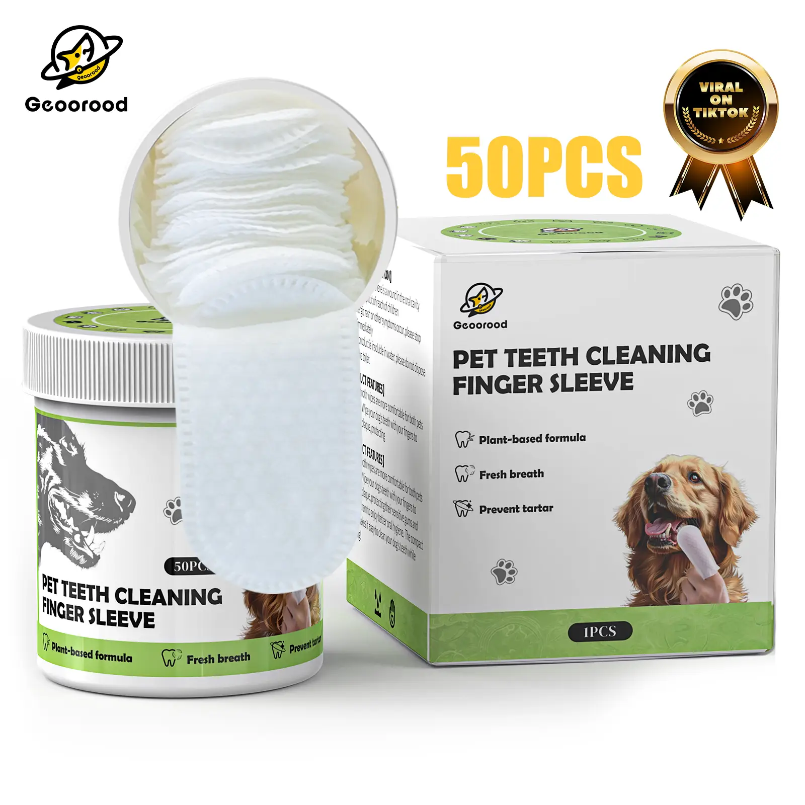 Disposable Pet Tooth Cleaning Finger Gloves,Pet Care Finger Wipes for Dental, Ear, and Eye Hygiene. Grooming Cleaner.#TikTokShopFlashSale #1