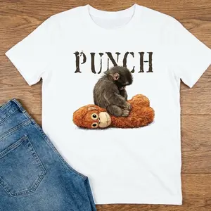 Monkey Punch Cozy Sweatshirt, Baby Monkey And Plush Toy, Animal Lover Gift, Cute Viral Shirt