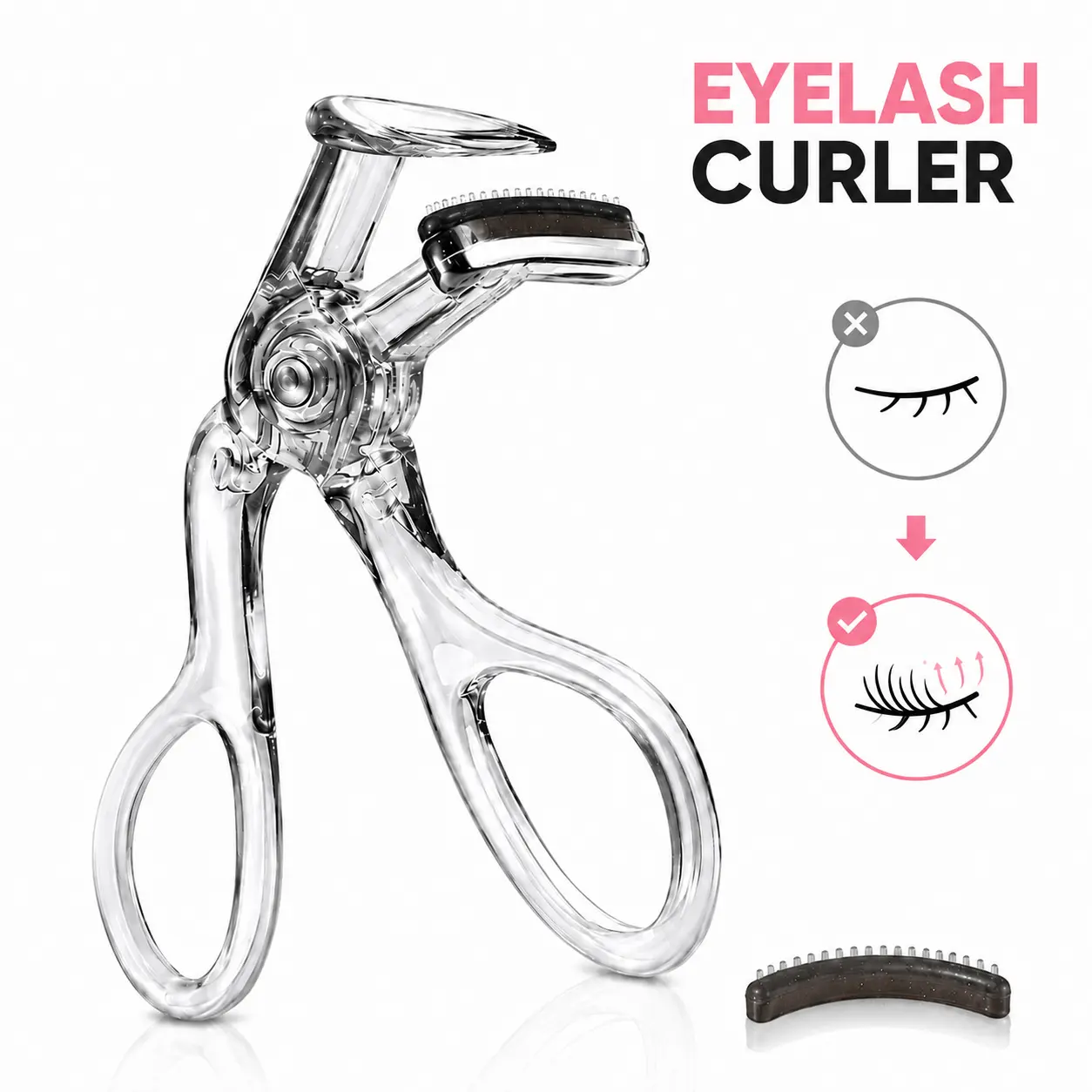 Professional Eyelash Curler for Women, Wide-Angle Lash Curler with Precision Root Curl, Ergonomic Handle, Natural Long-Lasting Lift, Gentle Curling Beauty Tool for Daily Makeup