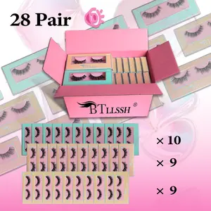 28Pairs Wispy Mink Lashes Fluffy Eye Lashes Natural Look 5D Volume Fake Eyelashes Pack 3D622 by BTLLSSH