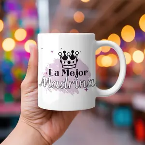 La Mejor Madrina Taza Regalo 12oz Reusable Coffee Ceramic