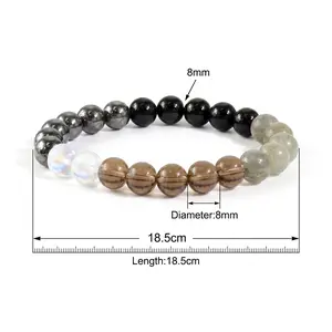 1pc  Attraction Multi-Stone Beaded , Colorblock Stretch Crystal Style , Lucky Everyday JeweMoney Attraction, Lucky, Beaded , Crystal Style, Colorblock, Stretch , Daily Wear, Unisex, Gift, Meaningful Jewelry elastic protection crystal bracelet men luck eye