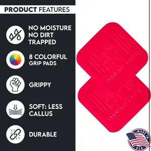 High-Quality Red Silicone Grip Pads – Sweat-Resistant and Non-Slip Support for Pull-Ups, Bench Press, Dumbbells, and Weightlifting.
