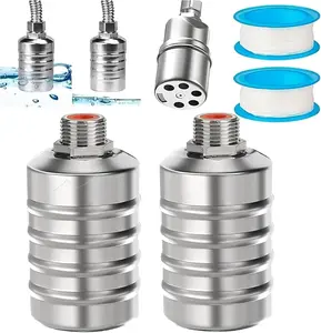 2PCS Float Valve 1/2" Water Level Control Float Valve 304 Stainless Steel Fully Automatic Water Shut off Valve Automatic Water Level Controller for Water Tank Pool Livestock Troughs Upper Water Intake
