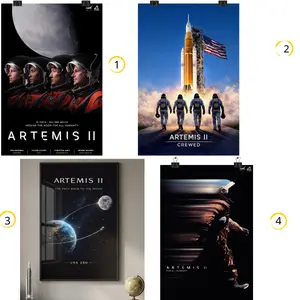 [Poster No Frame] NASA Artemis II Mission Patch Poster, Artemis 2 EM-2 Artemis Wall Art, Aesthetic Poster, Dorm Room Decor, Idea For Gift