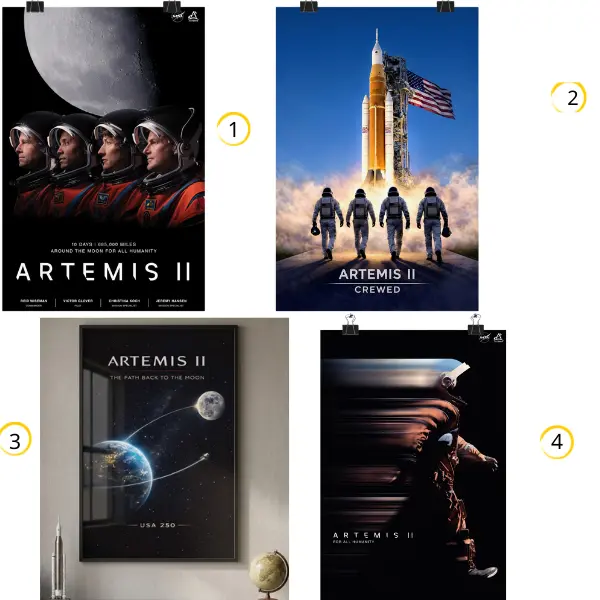 [Poster No Frame] NASA Artemis II Mission Patch Poster, Artemis 2 EM-2 Artemis Wall Art, Aesthetic Poster, Dorm Room Decor, Idea For Gift