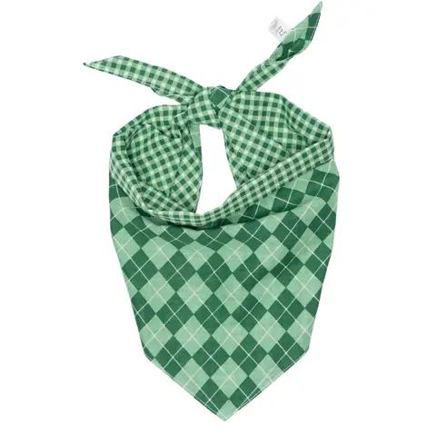 St. Patrick's Day And Valentine's Day Reversible Pet Bandanas - 100% Cotton - Slide On The Collar And Tie On - Washable