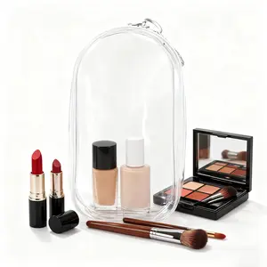 Clear Makeup Bag,Portable Travel Toiletry Bags with Zipper, TSA Approved Clear Organizer Bags, PVC Cosmetic Pouch for Airport Airline Compliant