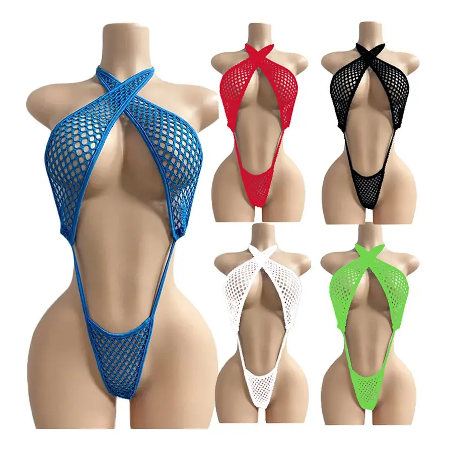 Body de malla con diseño cruzado
