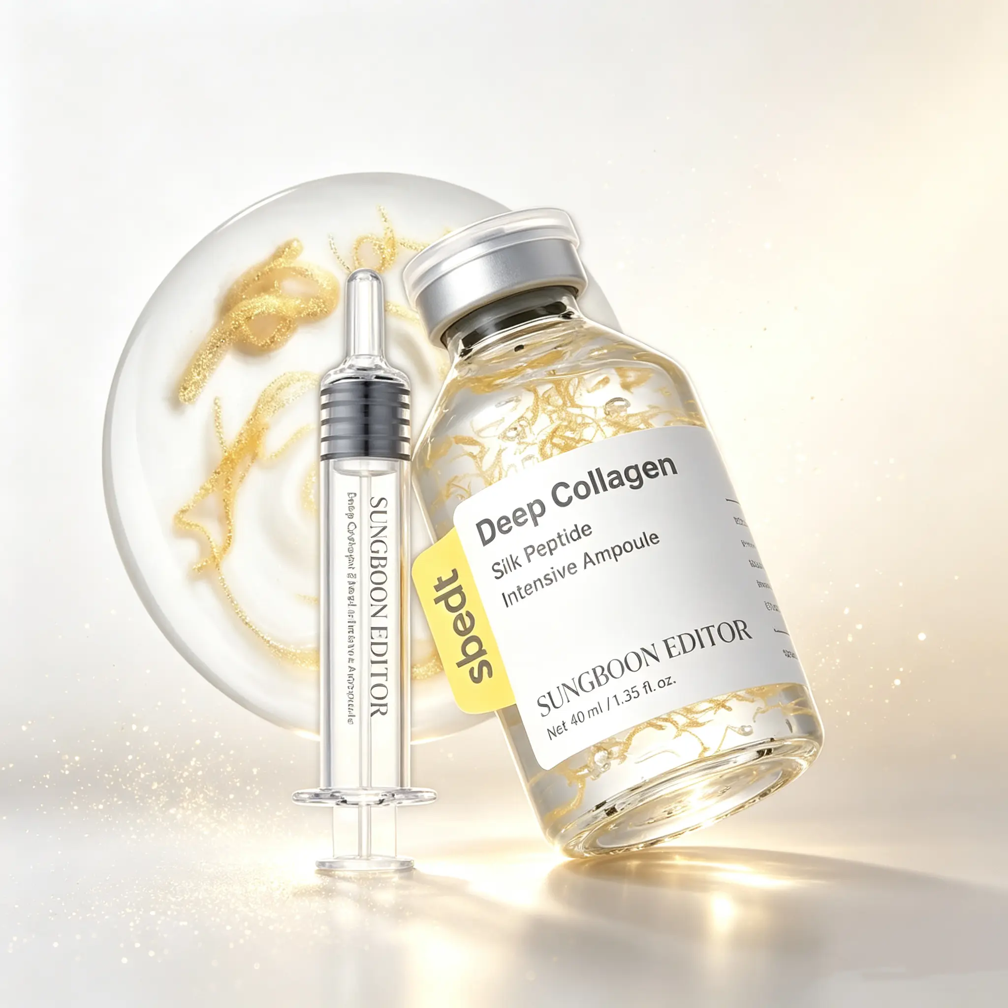 Sungboon Silk Lifting Peptide Ampoule 40ml – Korean Anti-Aging Firming Serum for Face-Lift & Wrinkle Care | Collagen & Peptide Complex for Glass Skin, Plumping & Deep Hydration