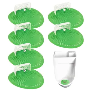 6-Pack Urinal Screens — Soccer Goal Design: Humorous Anti-Splash Urinal Guards, Suitable for Shopping Malls, Workplaces, and Educational Institutions