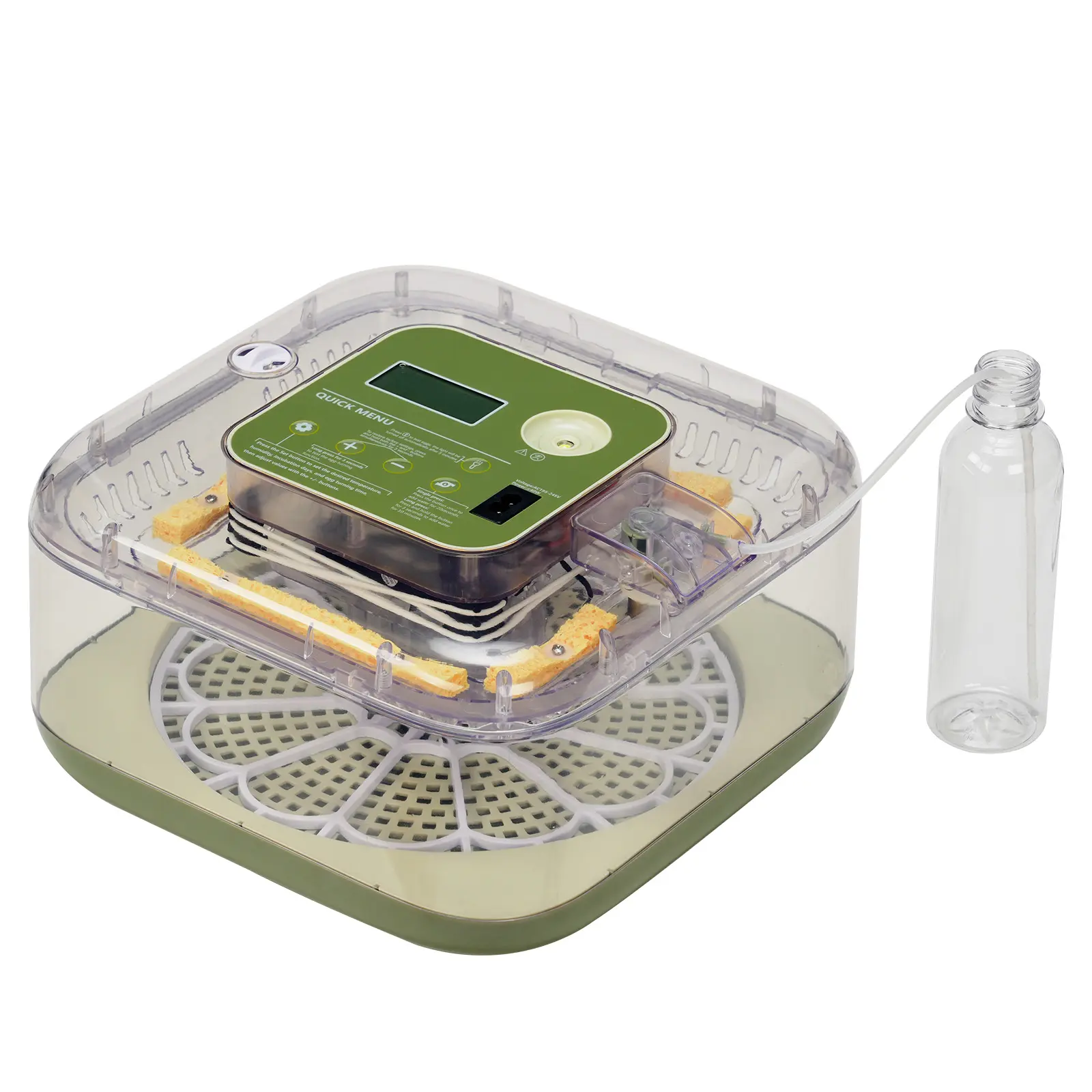 12-Slot Compact Reptile & Amphibian Incubator - Climate-Controlled Cabinet, 110V US-Standard Control, Transparent Lid, Precision °F LCD Display, Auto Rotation, Power Cord for Home, Classroom, Studio Pet Breeding Projects
