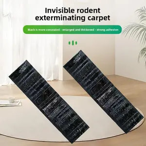 60x28cm Invisible Rat-Killing Carpet Set 5 Pieces Anti-Rat Magic Mat with Strong Adhesion for Kitchen Household & Warehouse Solid Black Rodent Exterminating Mat