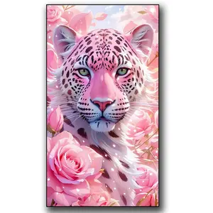 DIY Large Size American & Owl Design Diamond Art Kit for Adults, Round Full Drill Painted Gems, DIY Crafting Gift for Home Decoration