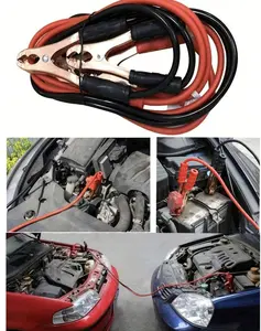 Car 12V Negative Positive Battery Charger Power Cable Clamp Alligator Clip Cable Heavy-Duty Jumper Cables: 500AMP 12 Gauge 6Ft Booster Cables