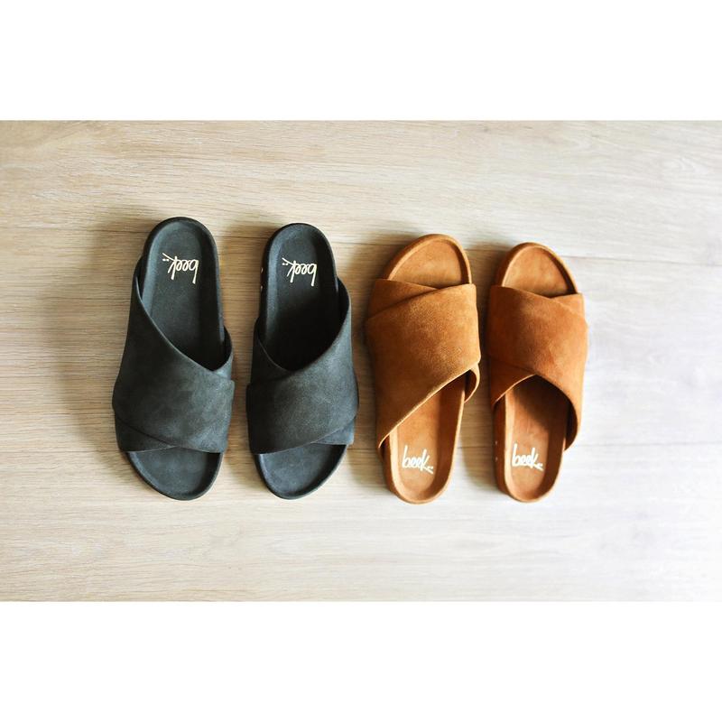 beek KEA Suede Slide Sandals - Ivy Women's Summer Walking Shoes with Memory Foam Footbed & Rubber Outsole for Enhanced Grip