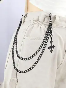 Punk Style Criss Cross Design Chain Belt, Fashion Metal Chain Belt for Women & Men, Trendy All-match & Exquisite Belt for Birthday Gift