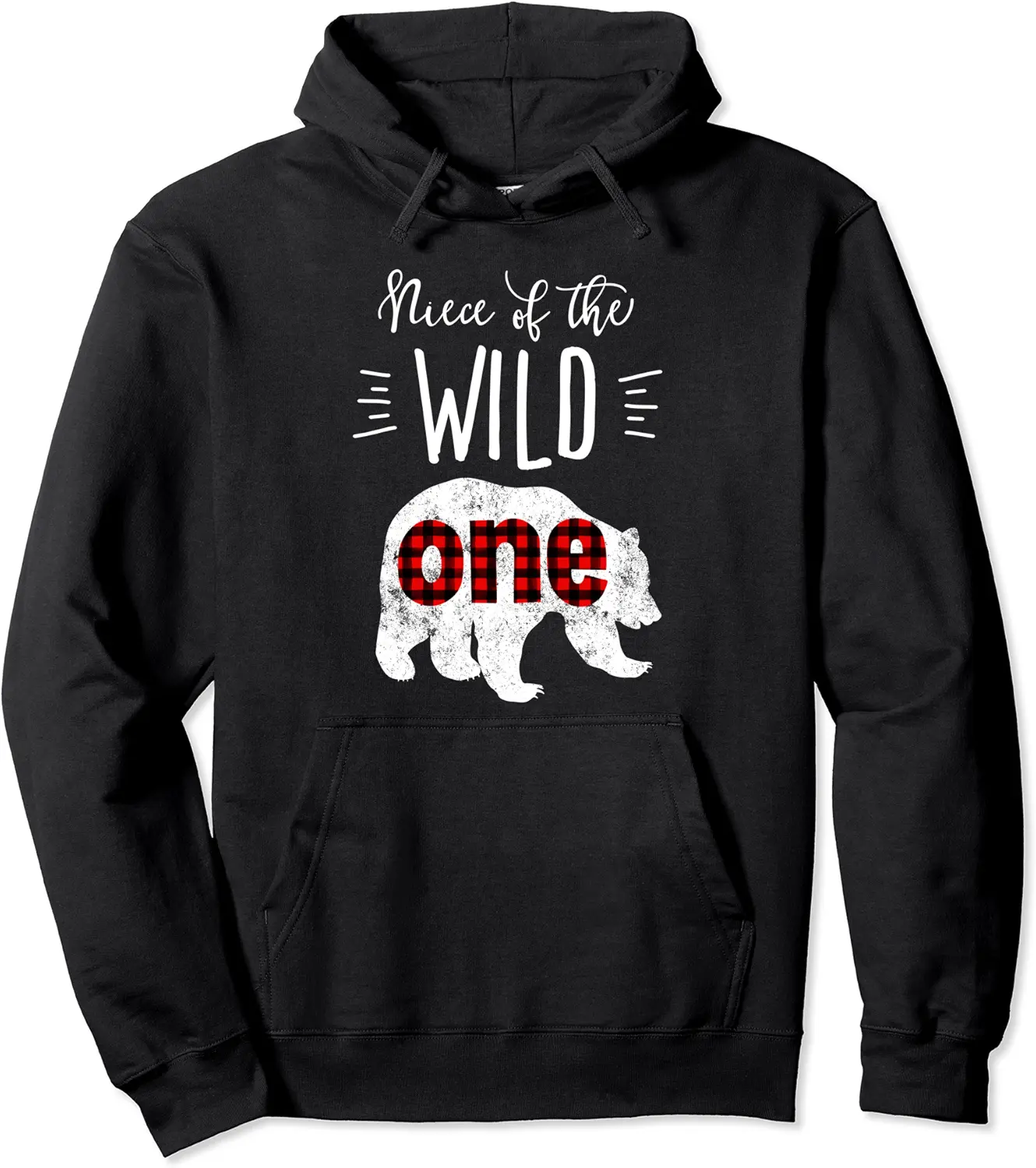 Niece of the Wild One Vintage Bear Lumberjack 1st Birthday Pullover Hoodie - Farhadheid Shop 67B07XTVB9XN