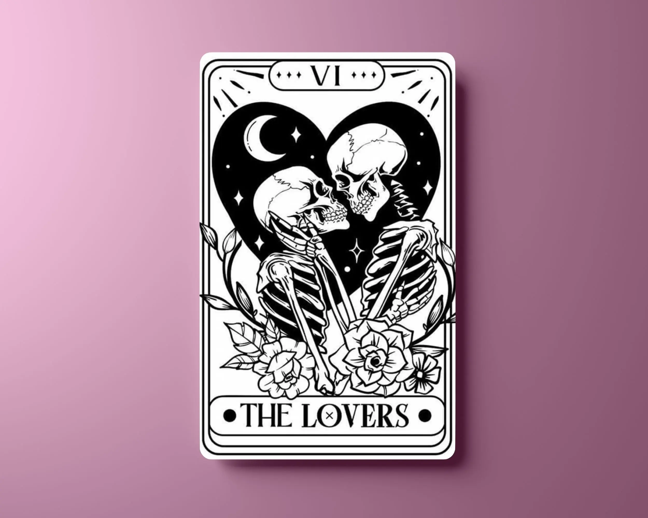 Tarot inspired vinyl Sticker Cover tarot card game wallet card skin skeleton art lovers