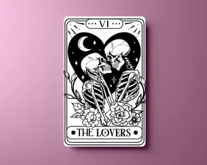 Tarot inspired vinyl Sticker Cover tarot card game wallet card skin skeleton art lovers