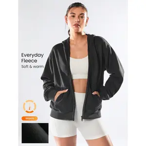 GLOWMODE Everyday Fleece Winter Edit Soft Lightweight Warm Cozy Pocket Regular Fit Full-Zip Hoodie Autumn Winter Outdoors Daily Casual Wear