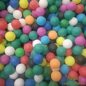 50 Colorful Matte Ping Pong Balls, Durable Elastic Plastic Balls for Christmas, Halloween Parties, Office Games, Fun Exercise
