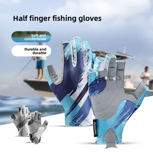 Summer Outdoor Sea Fishing Special Fishing Luya Gloves Half Finger Sports Training Fitness Non-slip Wear-resistant Breathable