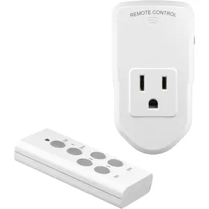 Wireless Remote Control Electrical Outlet Switch For Lights,Fans,Christmas Lights,Small Appliance, Long Range White 10A/1200W, 1 Remote + 1 Outlet
