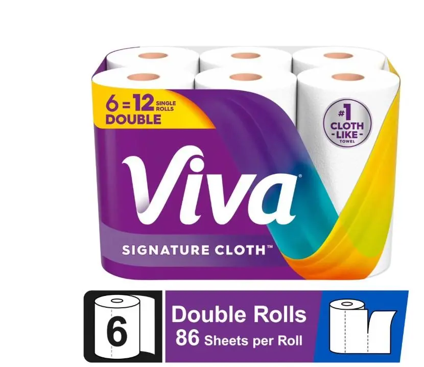 Viva Signature Cloth Paper Towels, 6 Double Rolls, 86 Sheets per Roll