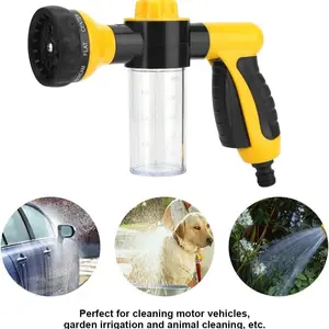 High-Pressure Foam Cannon Sprayer, Car Wash Equipment, Car Wash Accessory - 8-Spray Patterns Car Wash Nozzle Cleaner with Soap/Shampoo Dispenser, Universal Garden Hose Attachment for Vehicles, Patio & Windows (1-Pack)