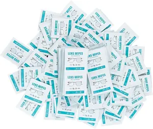200 Count Lens Wipes for Eyeglasses Individually Wrapped Pre-Moistened Wipes Cleaner for Glasses Screens Camera Lens