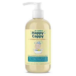 Happy Cappy Baby Shampoo and Body Wash - Shampoo & Body Wash for Eczema-Prone Skin, For Infants, Toddlers, & Kids, Reduces Itching and Redness, Dermatologist Tested, Fragrance Free - 8 fl oz