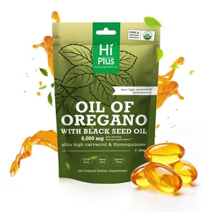 Oregano Oil with Black Seed Oil Softgels Vitamin Supplements 6000mg 4X Strength Carvacrol & Thymoquinone | Plant-Based, Non-GMO, Immune Support | 300 Softgels Healthcare Natural Capsule Dietary Fitness Bathroom