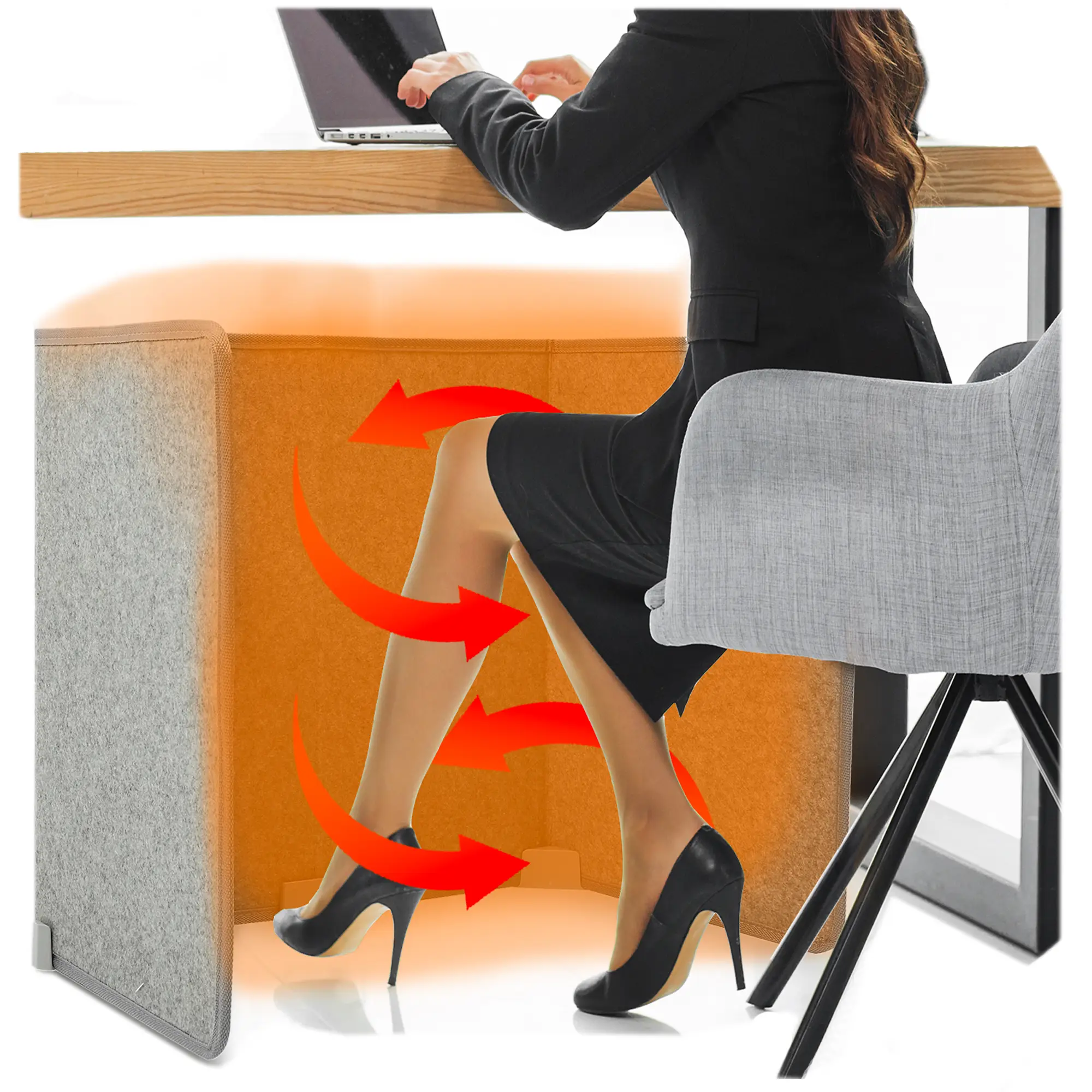 Foldable Electric Space Heater - Silent Radiant Heat - Leg, Foot and Hand Warmer with Thermostat - Home or Office Desk Heater foot warmer viral