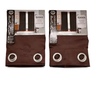 Rama Coffee Energy Efficient Curtains 2 Pack 54x84 Blackout Grommet Window Treatment for Enhanced Home Energy Efficiency and Modern Look