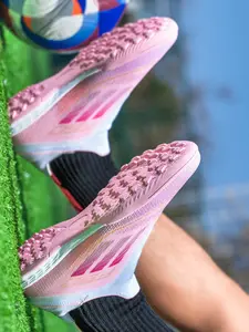 Professional Grade Laceless Soccer Shoes Men Women,TF Turf Football Cleats Lightweight Breathable Non-Slip Wear-Resistant Indoor Outdoor Athletic Boots for Adult Youth Training Competition Daily Practice Football Field Boots