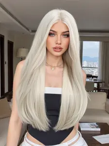 Women's Synthetic Wig, Long Straight Hair, No Bangs, 26 Inches, Natural Look, Perfect for Halloween Cosplay Costume, Straight Synthetic Wigs