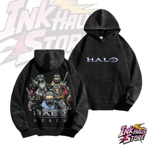 Members of the Noble Team in Halo: Reach-Long Sleeve Cotton Unisex Vintage Hoodie