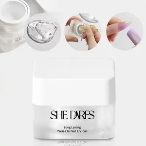 Buy 3 Get 1 Free - SHE DARES Long Lasting Press On Nail UV Gel Glue - Strong Hold, Waterproof, Non Toxic, Salon Quality for Up to 4 Weeks Wear, DIY Nail Art Supply