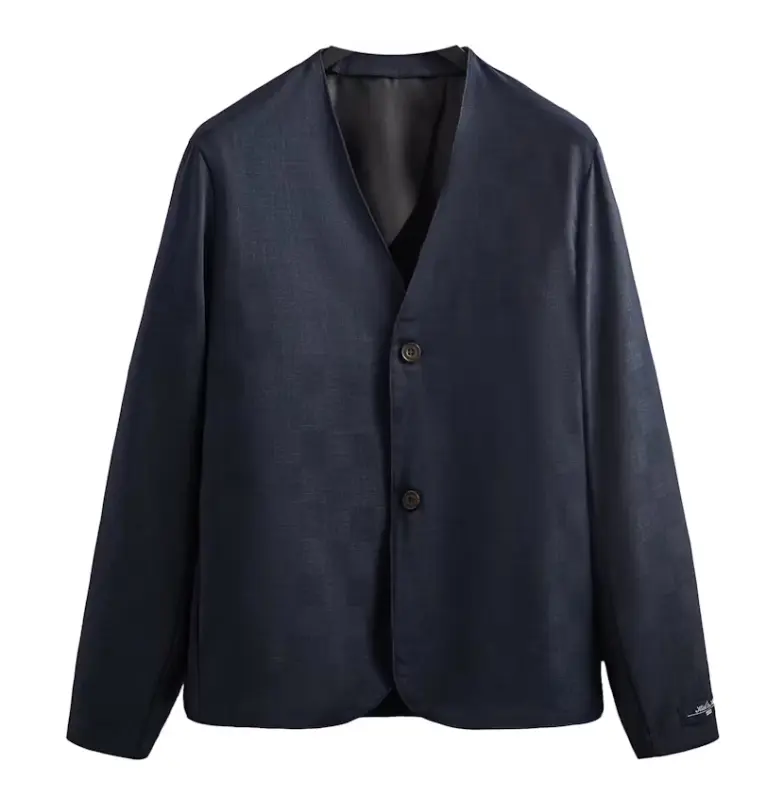 Kith Shadow Check Collarless Jacket Nocturnal - Size Small