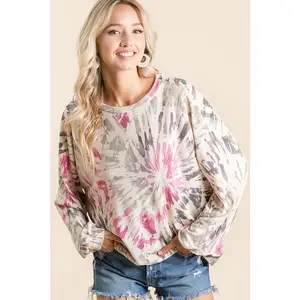 BiBi Tie Dye Print Terry Pull Over