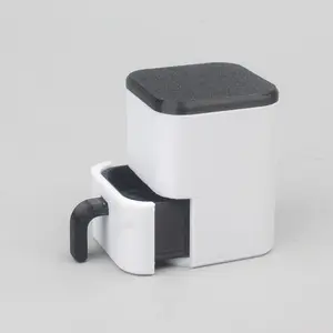 1:6 Scale Air Fryer Model, Dollhouse Decoration Accessories, 6inch Plastic Realistic Design with Handle and Removable Oven Door (Black and White), Suitable for Mini Desktop Display or Photography Props - No Power Required, Exquisite Miniature Model, Light