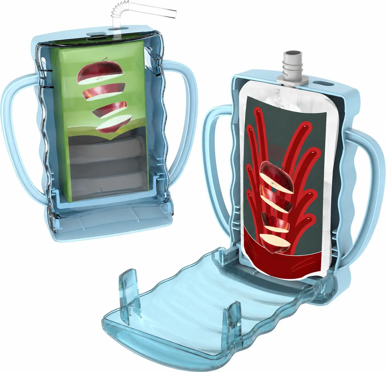 [Food Pouch Holder] 1 Pack Food Pouch Holder No Squeeze Pouch Food Bag And Juice Box Holder - Anti Squeeze Yogurt Pouches Reusable Essentials