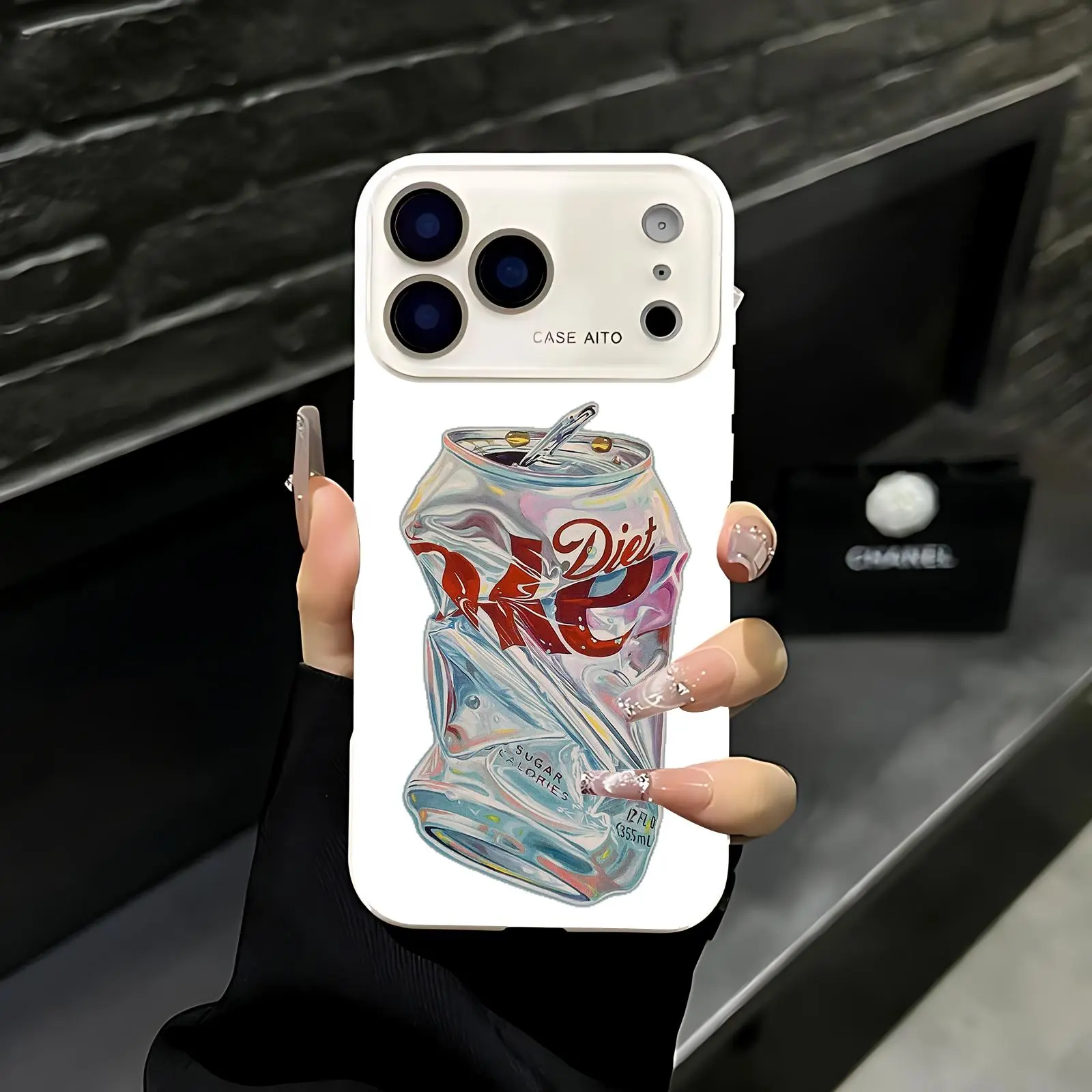 Twisted can print phone case. Suitable for iPhone 17 Pro Max, 16 Pro Max, 15 Pro Max, and 14 Pro Max. Full lens protection. Also compatible with iPhone 15, 14, 13, and 12. Made of skin-friendly TPU material.