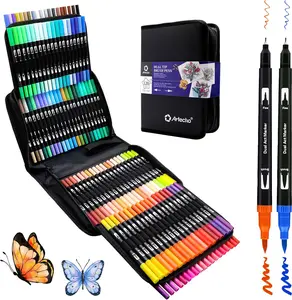 【GIFT SET】Artecho Dual Tip Brush Pens, Coloring Markers, No Bleeding, Fine and Brush Tip Markers, Calligraphy, Drawing, Sketching, brushmarkers