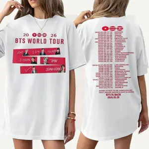 Bangtan World Tour 2026 Limited Concert T-Shirt - Unisex Army RM Jin Jungkook Suga Jimin V Graphic Merch Tee