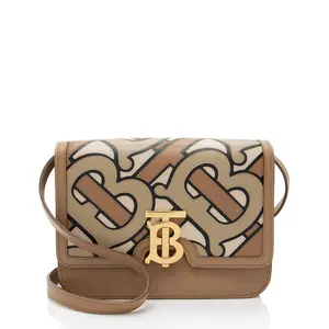 Pre-owned BURBERRY Leather Crossbody Bags TB Monogram TB Small Flap Bag